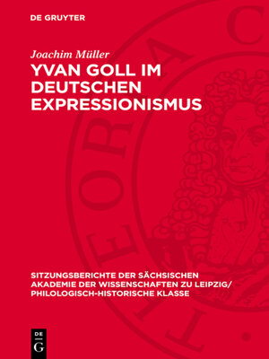 cover image of Yvan Goll im Deutschen Expressionismus